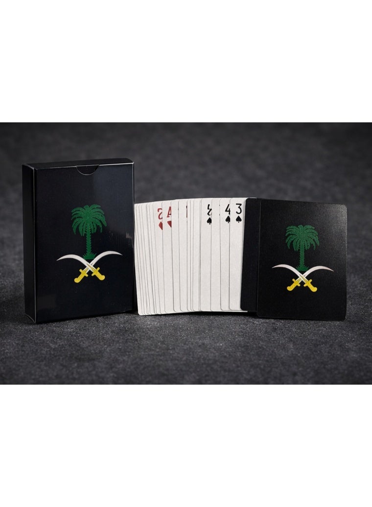 ورق بلوت كوتشينا بلاستيك مقاوم للكسر | أوراق لعب بخلفية السيفين والنخلة – استخدام طويل - Image 3